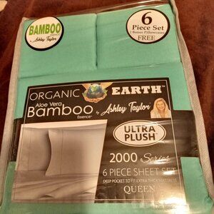 Sheet Set 6 Piece Queen Organic Bamboo Ashley Taylor Ultra Plush New